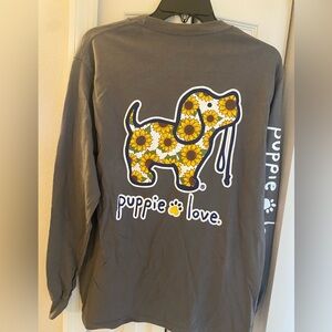 Puppie love long sleeve asphalt grey shirt size M